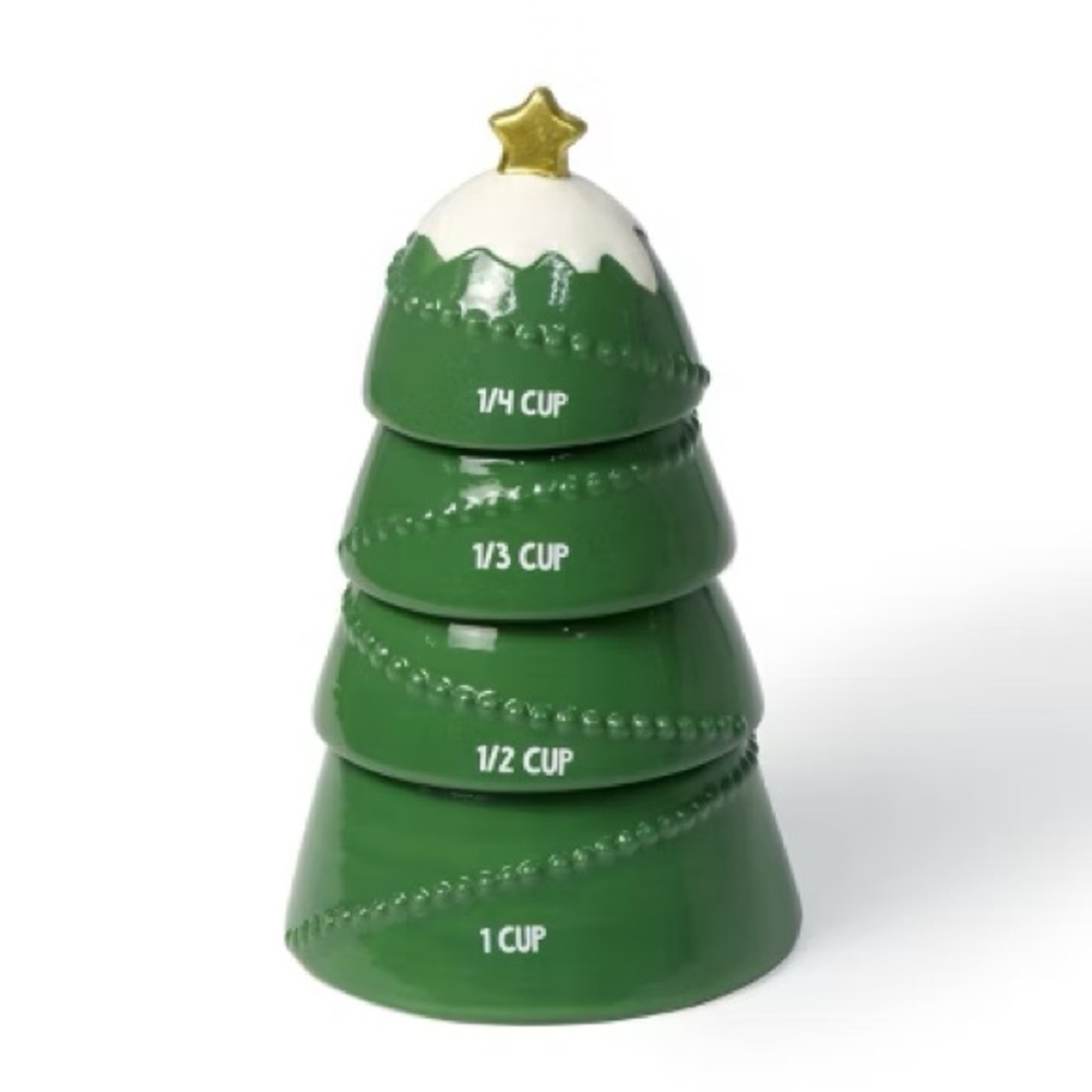 Green Christmas Tree Measuring Cups and spoons